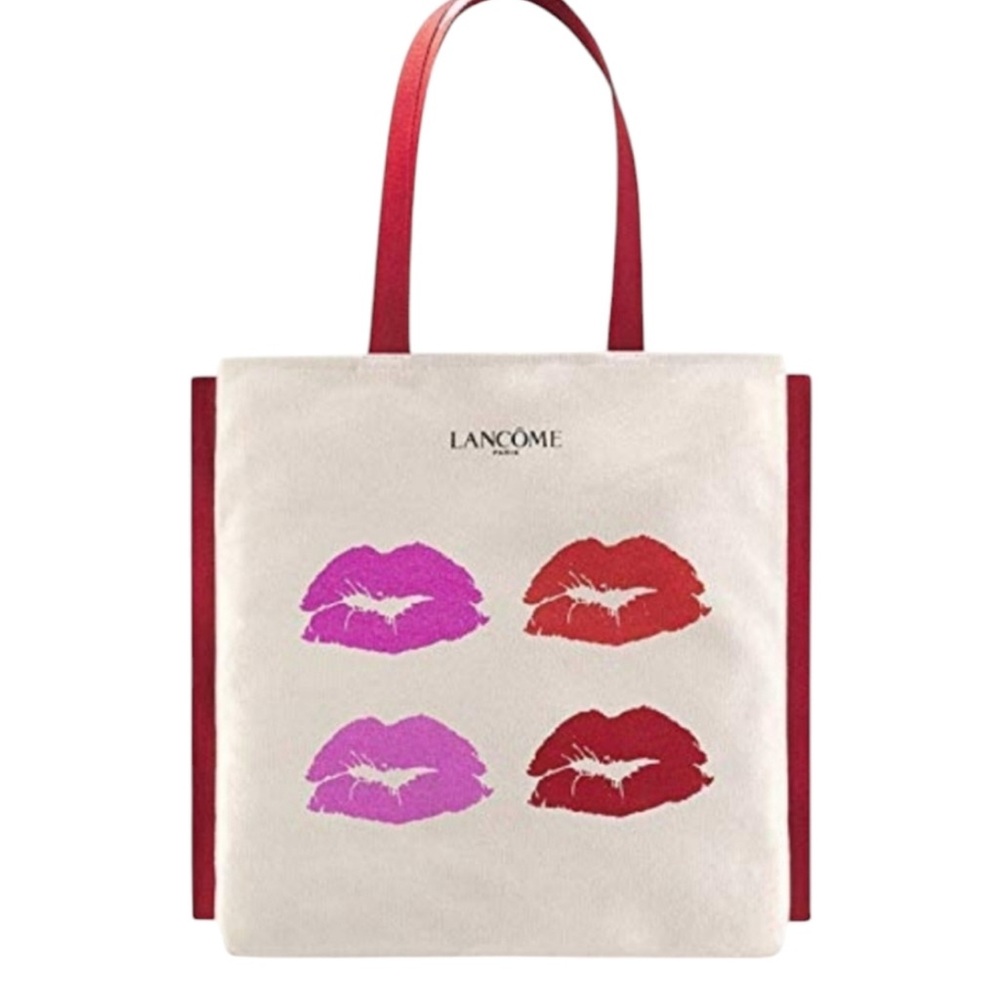 🛍️SALE🛍️ Lancôme Paris Multi-Lip Print Canvas Tote Bag - Picture 5 of 5